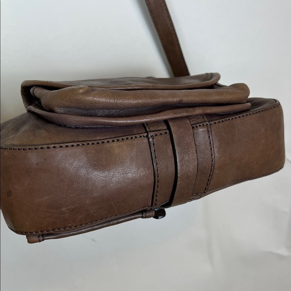 Schuler & Sons Brown Leather Crossbody Bag Vintage Anthropologie - Picture 8 of 11